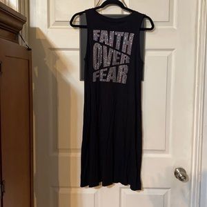 Custom Made Black Sleeveless T-shirt Bling Dress